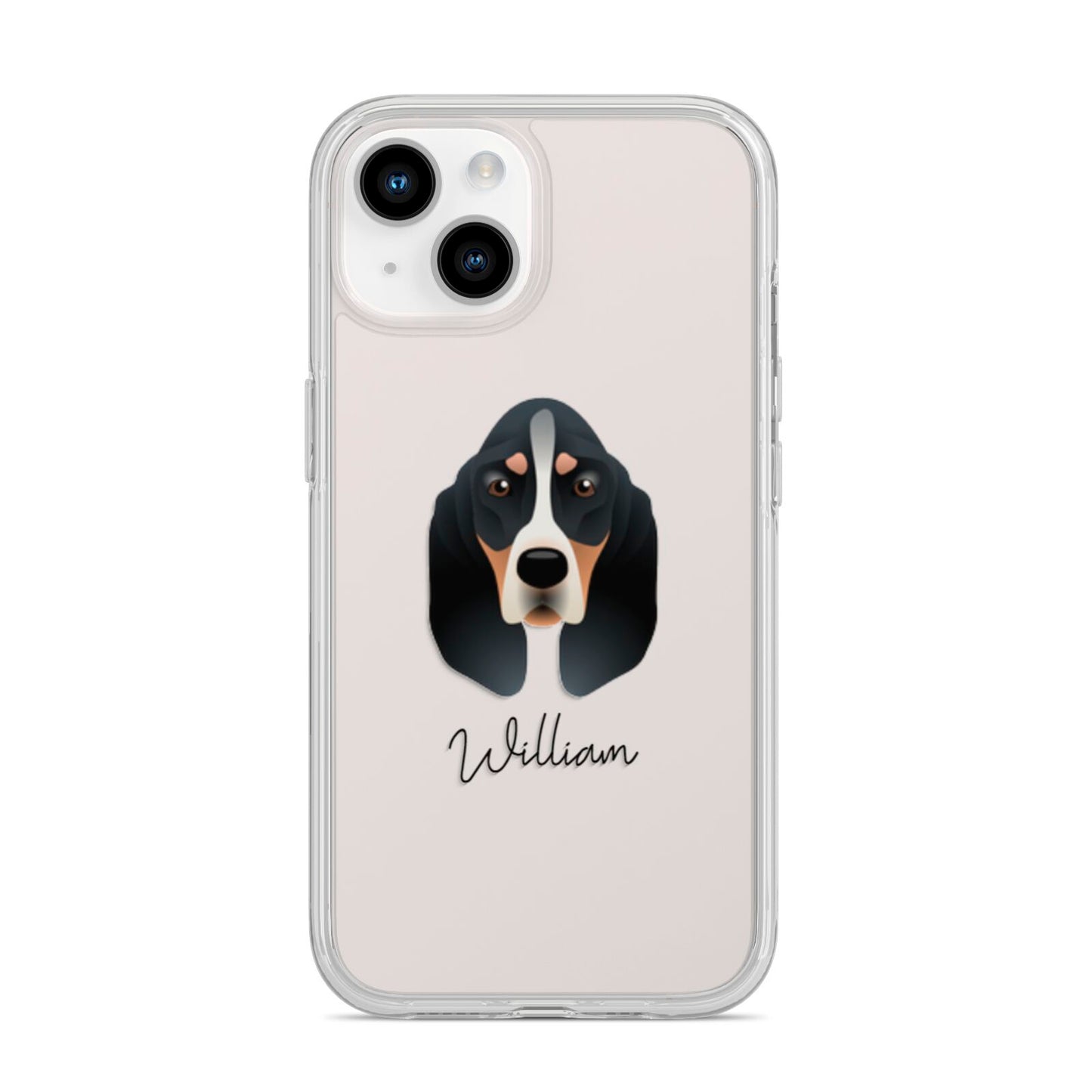 Basset Bleu De Gascogne Personalised iPhone 14 Clear Tough Case Starlight