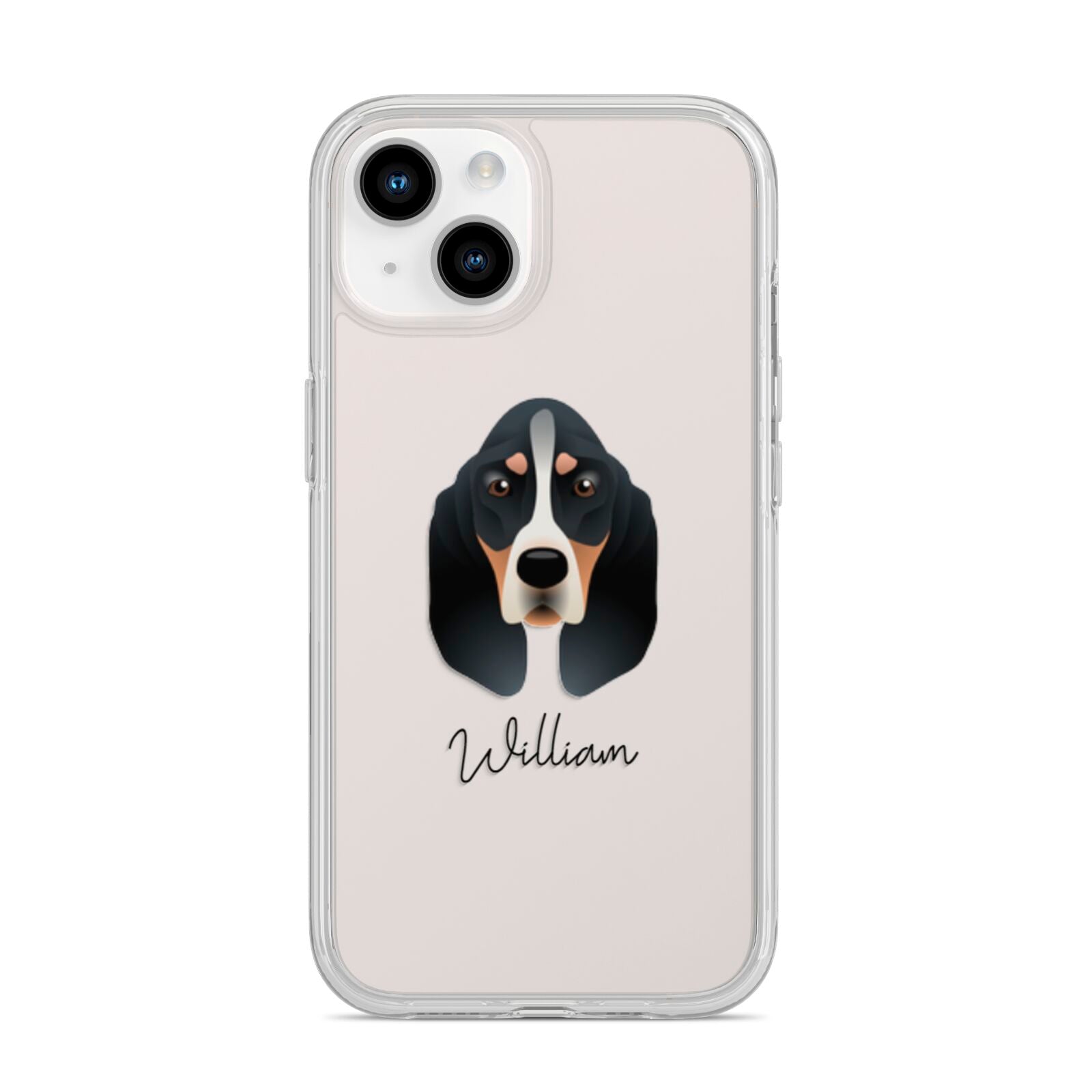 Basset Bleu De Gascogne Personalised iPhone 14 Clear Tough Case Starlight