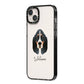 Basset Bleu De Gascogne Personalised iPhone 14 Plus Black Impact Case Side Angle on Silver phone