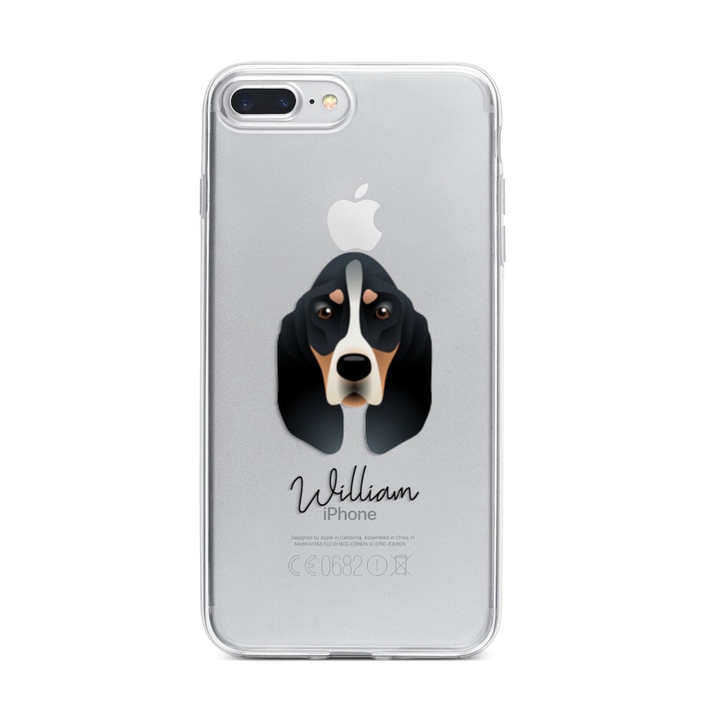 Basset Bleu De Gascogne Personalised iPhone 7 Plus Bumper Case on Silver iPhone