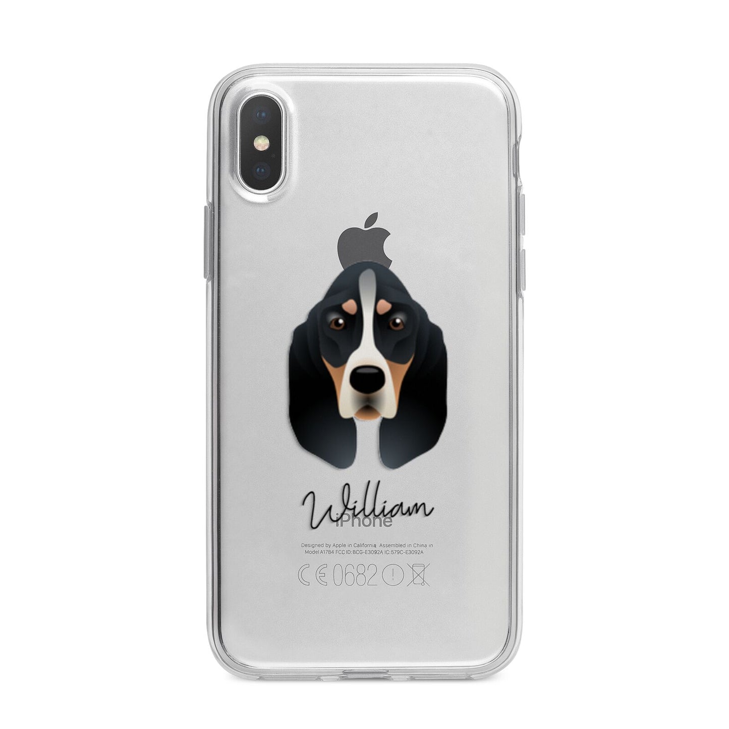 Basset Bleu De Gascogne Personalised iPhone X Bumper Case on Silver iPhone Alternative Image 1