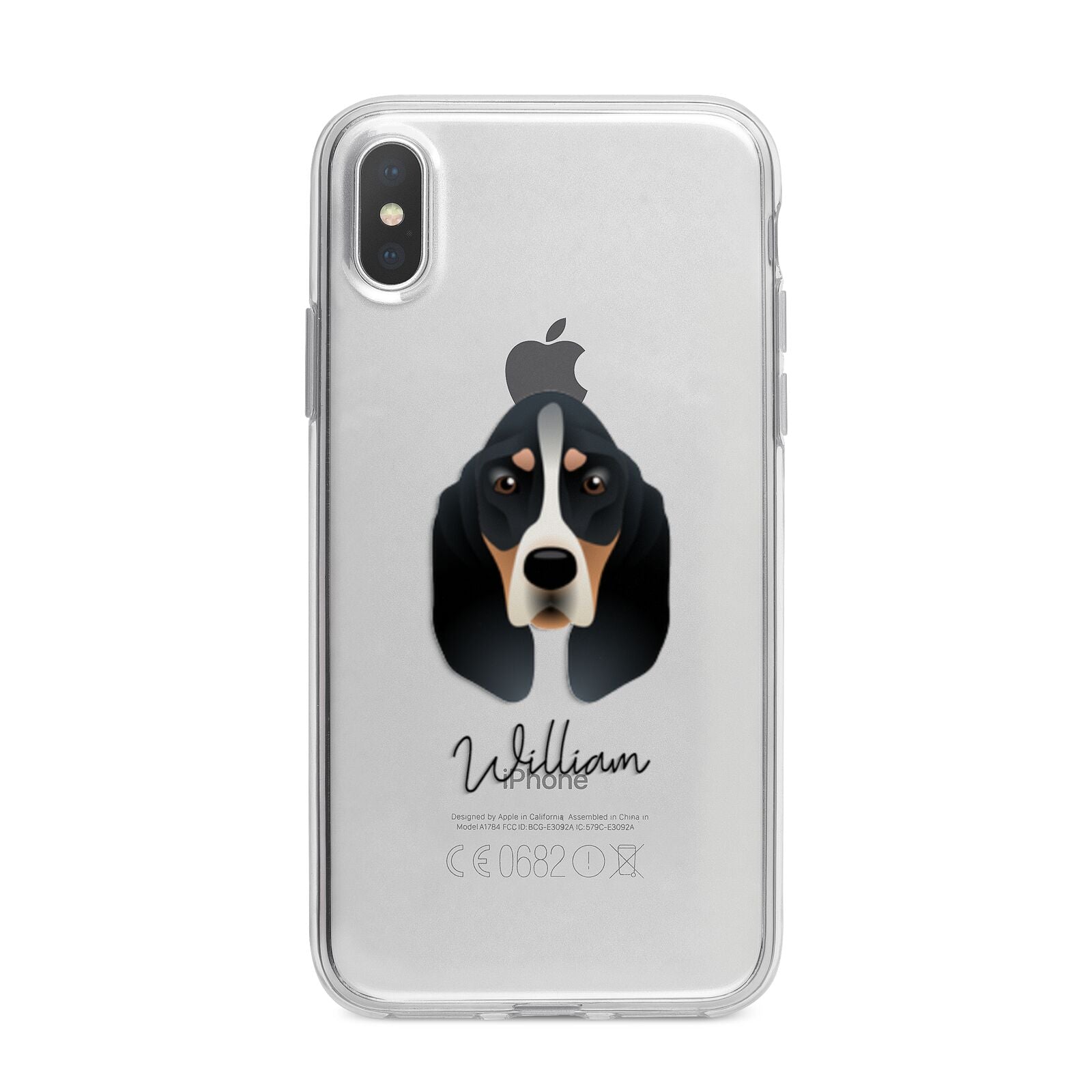 Basset Bleu De Gascogne Personalised iPhone X Bumper Case on Silver iPhone Alternative Image 1