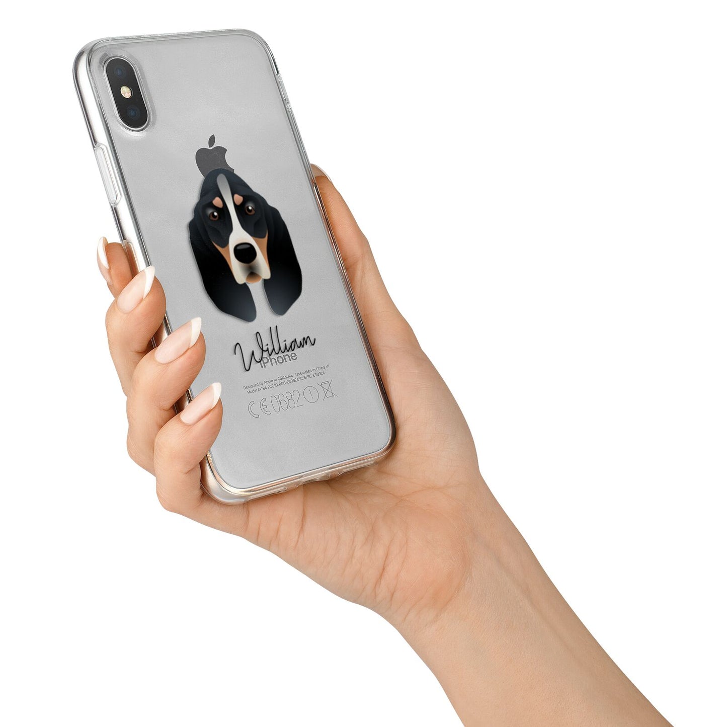 Basset Bleu De Gascogne Personalised iPhone X Bumper Case on Silver iPhone Alternative Image 2