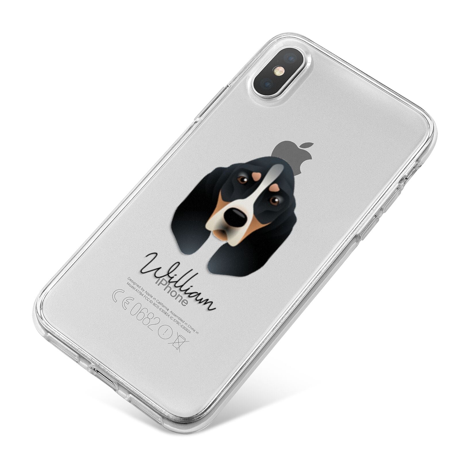 Basset Bleu De Gascogne Personalised iPhone X Bumper Case on Silver iPhone