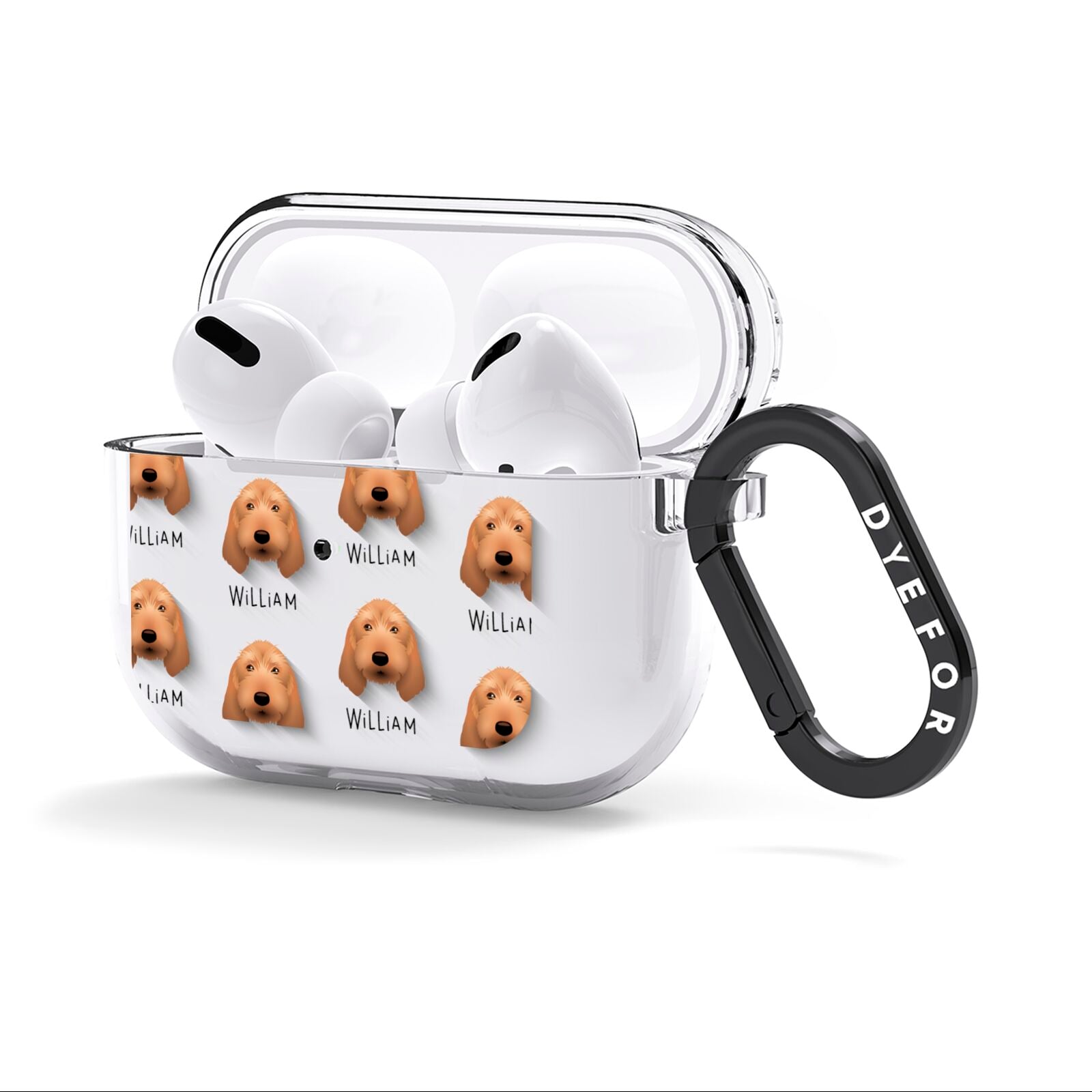 Basset Fauve De Bretagne Icon with Name AirPods Clear Case 3rd Gen Side Image