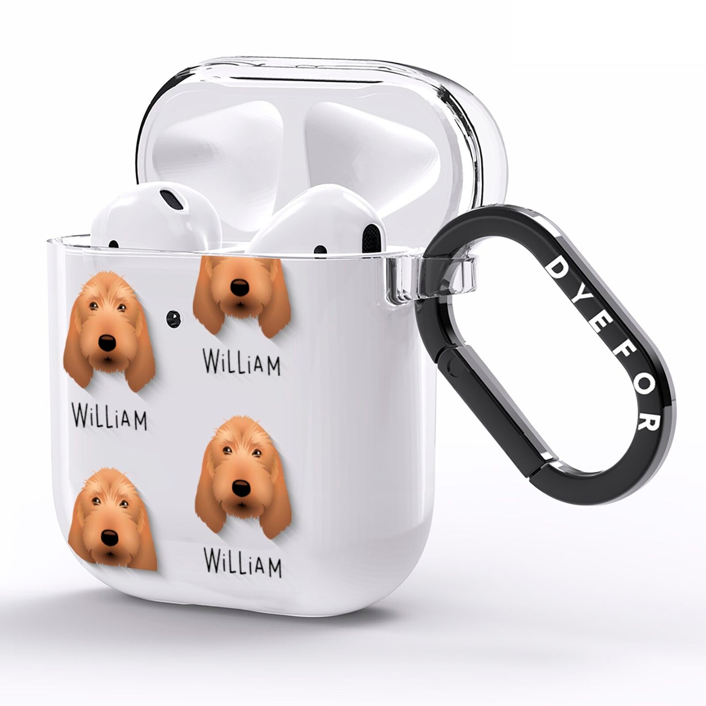 Basset Fauve De Bretagne Icon with Name AirPods Clear Case Side Image