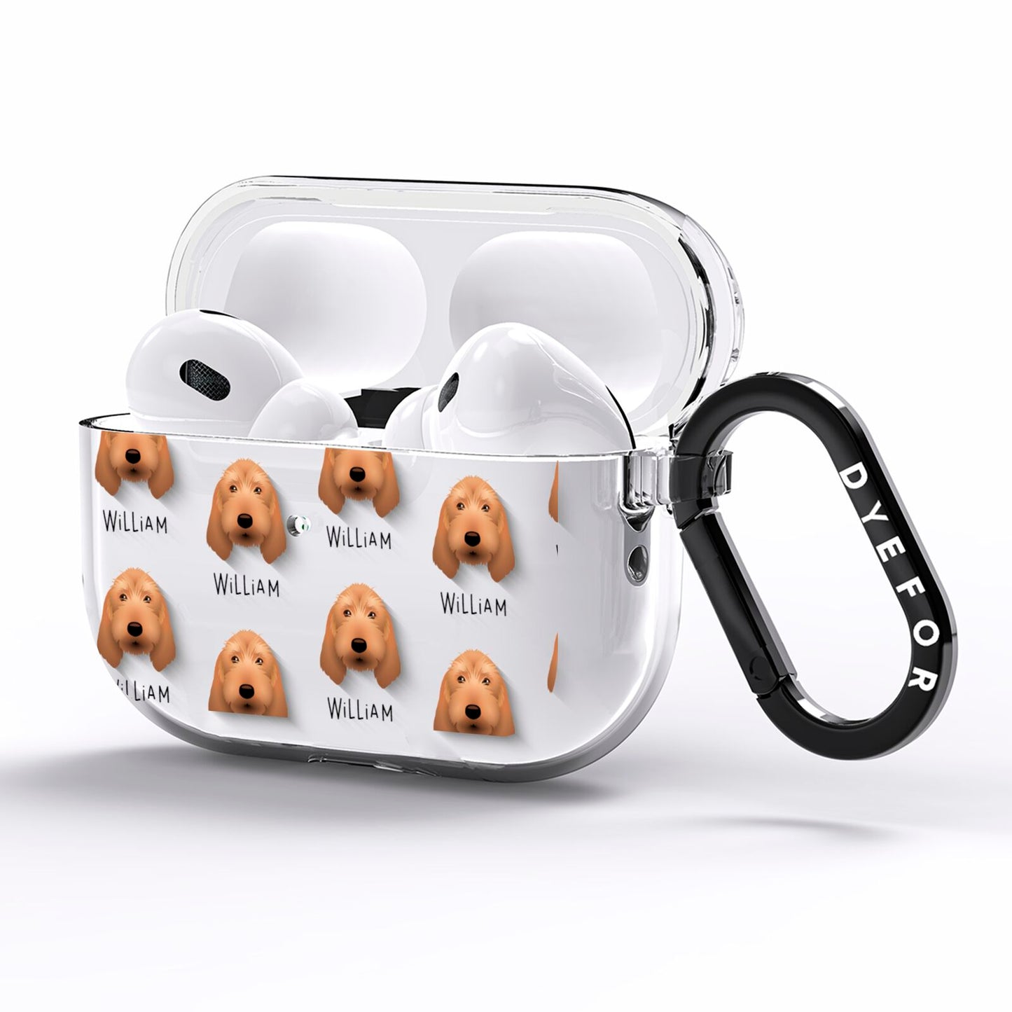 Basset Fauve De Bretagne Icon with Name AirPods Pro Clear Case Side Image