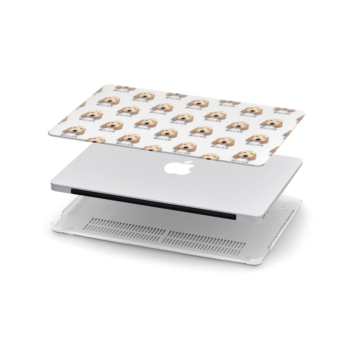 Basset Fauve De Bretagne Icon with Name Apple MacBook Case in Detail