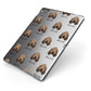 Basset Fauve De Bretagne Icon with Name Apple iPad Case on Grey iPad Side View