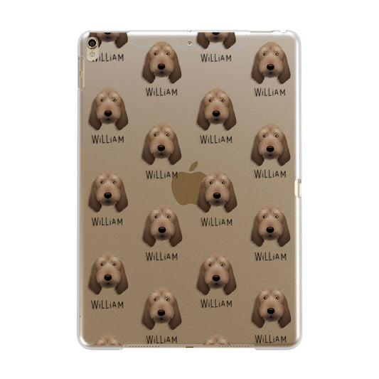 Basset Fauve De Bretagne Icon with Name Apple iPad Gold Case