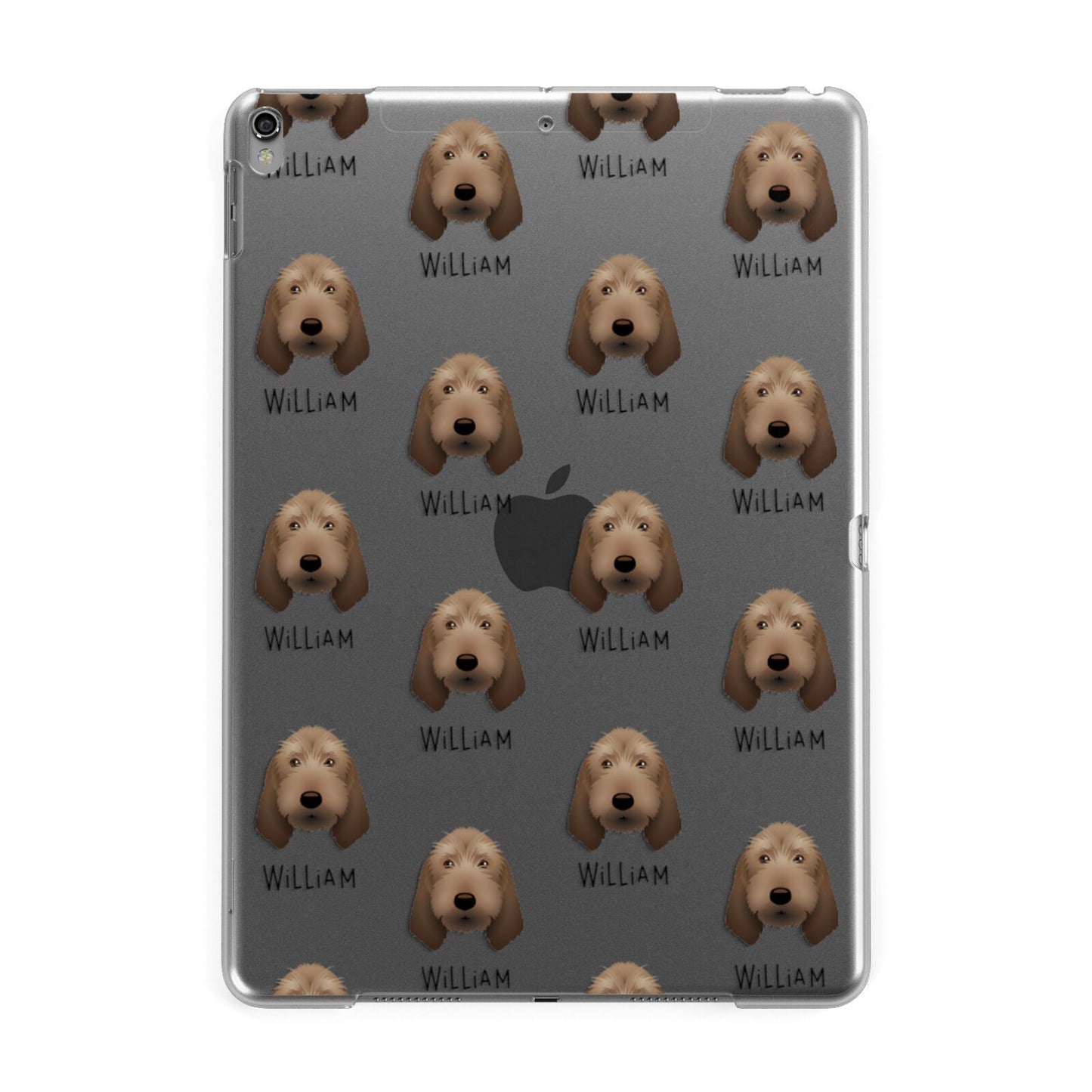 Basset Fauve De Bretagne Icon with Name Apple iPad Grey Case