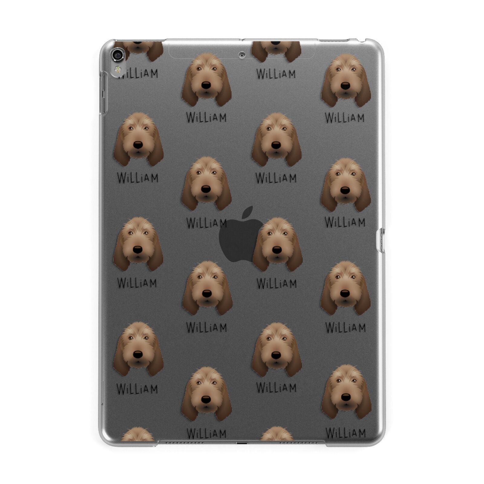 Basset Fauve De Bretagne Icon with Name Apple iPad Grey Case