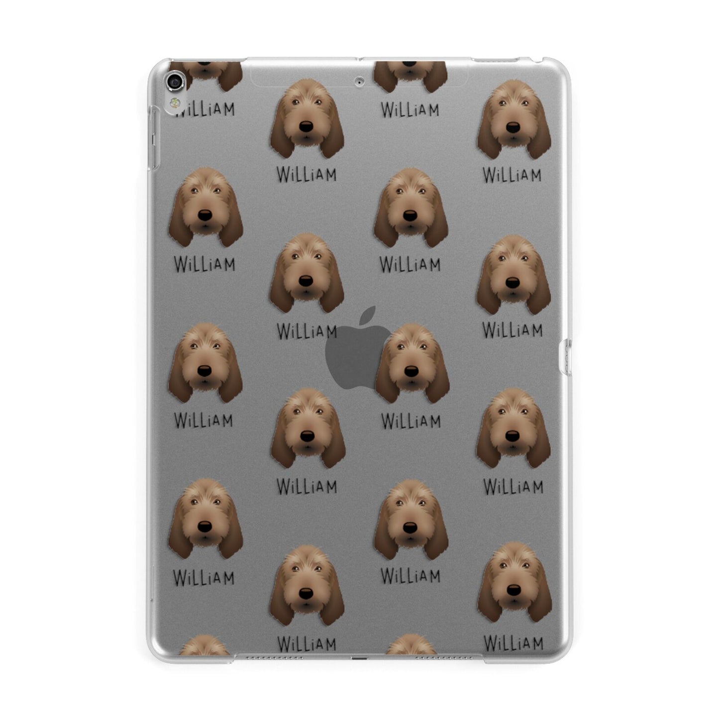 Basset Fauve De Bretagne Icon with Name Apple iPad Silver Case