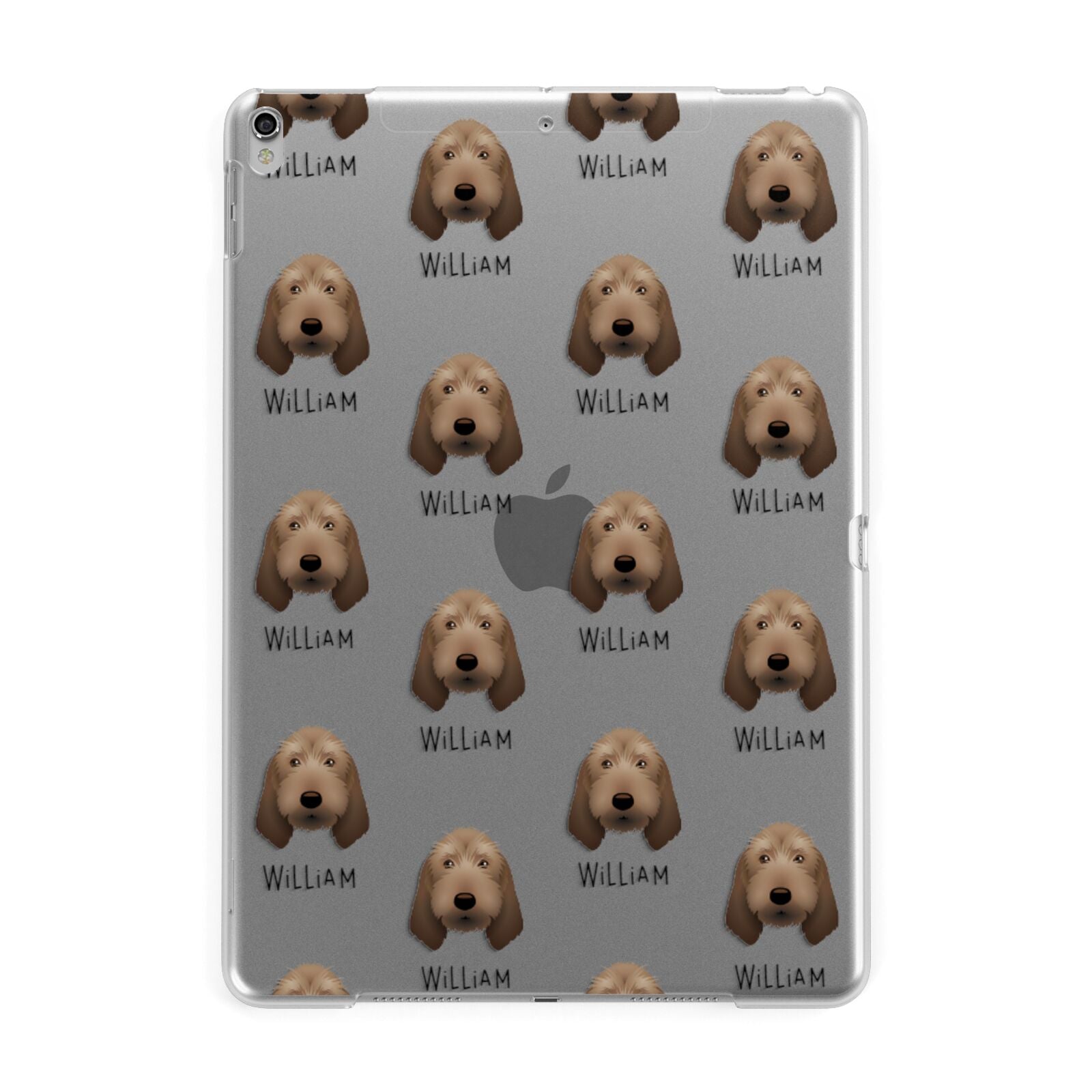 Basset Fauve De Bretagne Icon with Name Apple iPad Silver Case