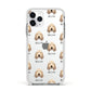 Basset Fauve De Bretagne Icon with Name Apple iPhone 11 Pro in Silver with White Impact Case