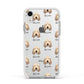 Basset Fauve De Bretagne Icon with Name Apple iPhone XR Impact Case White Edge on Silver Phone