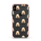 Basset Fauve De Bretagne Icon with Name Apple iPhone Xs Impact Case Pink Edge on Black Phone
