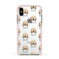 Basset Fauve De Bretagne Icon with Name Apple iPhone Xs Impact Case Pink Edge on Silver Phone