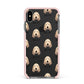 Basset Fauve De Bretagne Icon with Name Apple iPhone Xs Max Impact Case Pink Edge on Black Phone