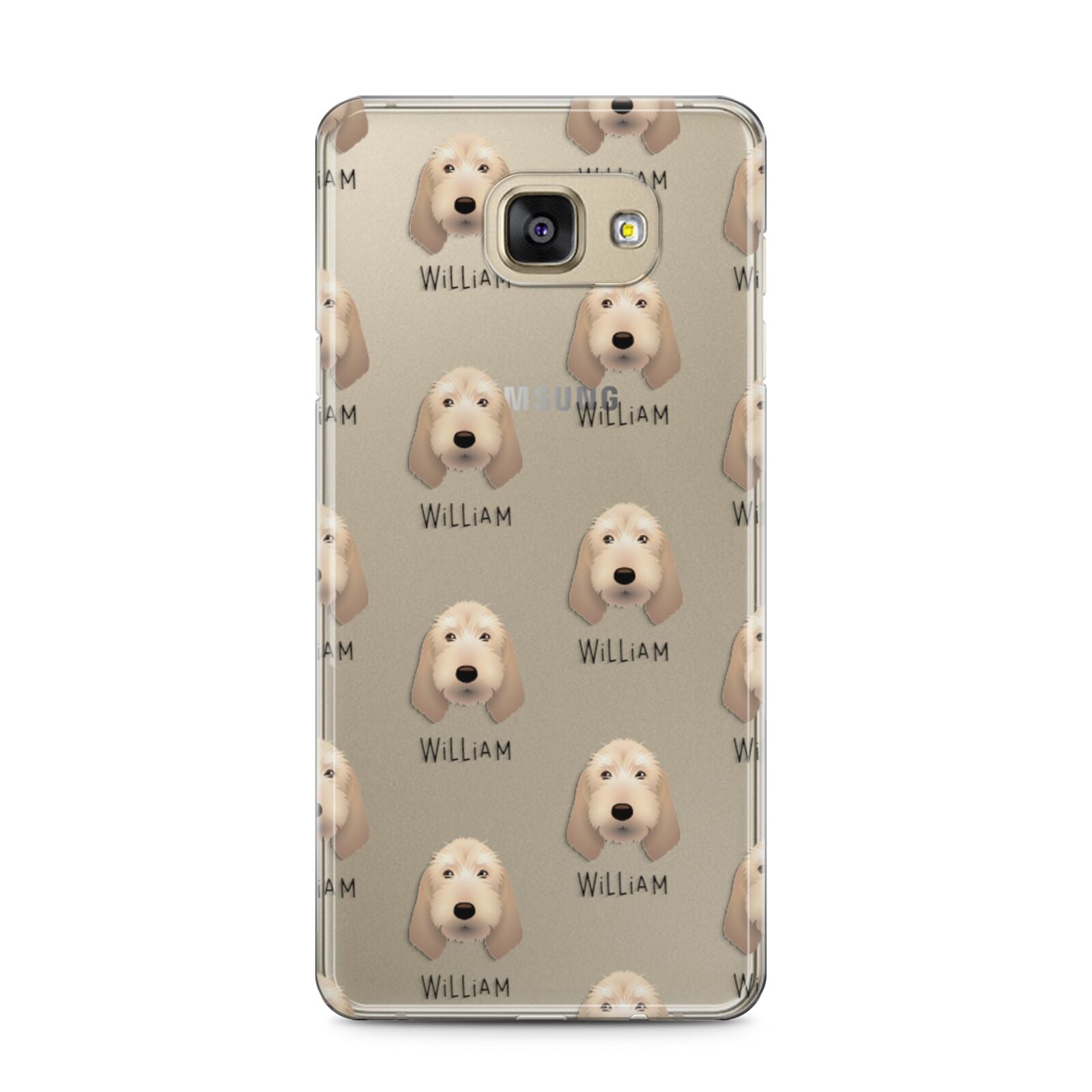 Basset Fauve De Bretagne Icon with Name Samsung Galaxy A5 2016 Case on gold phone