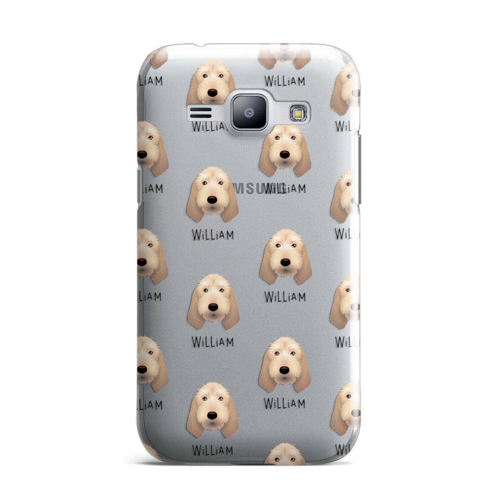 Basset Fauve De Bretagne Icon with Name Samsung Galaxy J1 2015 Case
