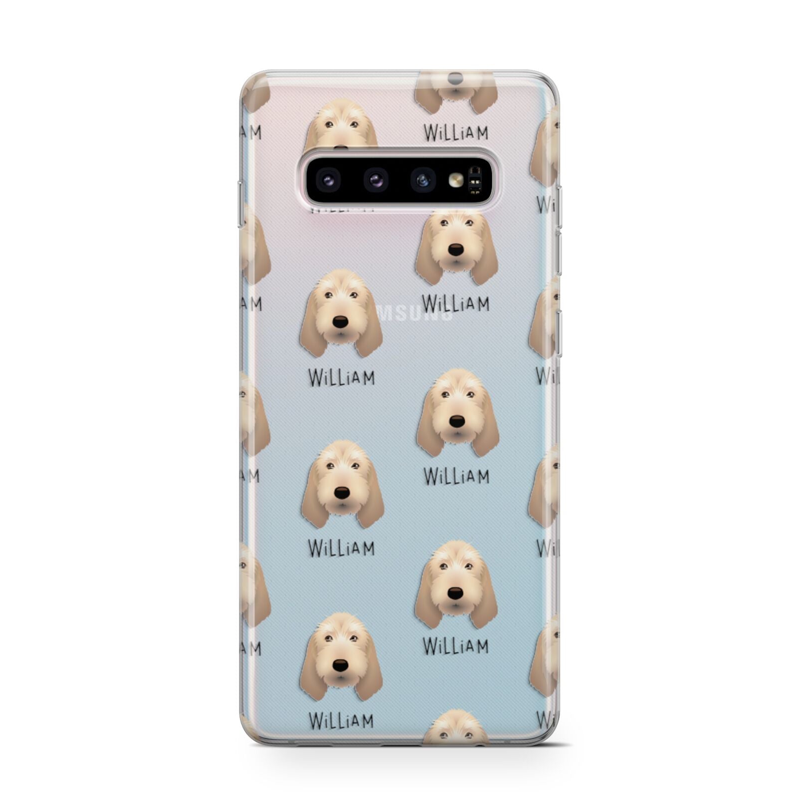Basset Fauve De Bretagne Icon with Name Samsung Galaxy S10 Case