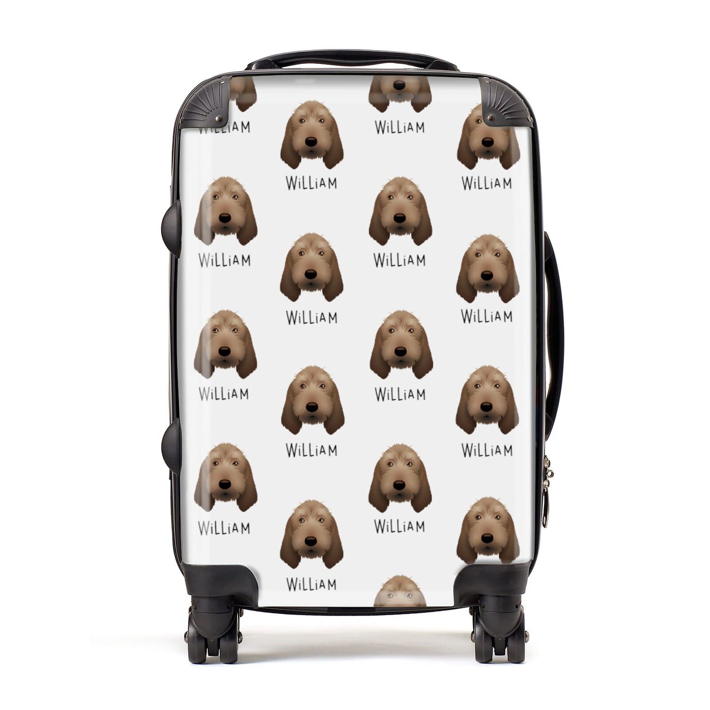 Basset Fauve De Bretagne Icon with Name Suitcase