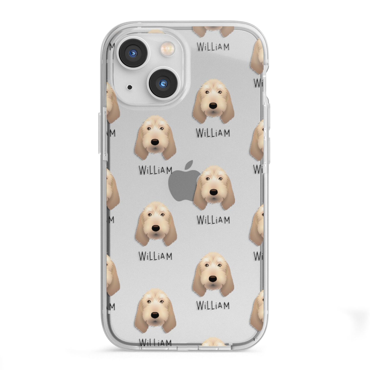 Basset Fauve De Bretagne Icon with Name iPhone 13 Mini TPU Impact Case with White Edges