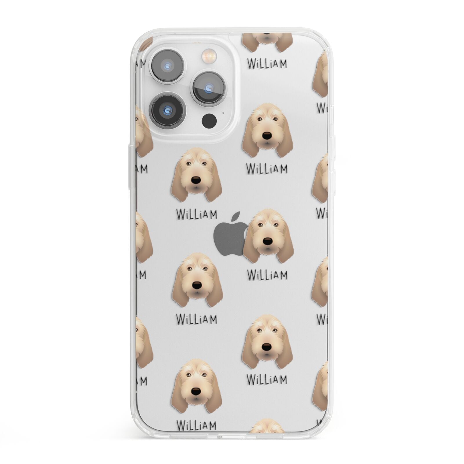 Basset Fauve De Bretagne Icon with Name iPhone 13 Pro Max Clear Bumper Case