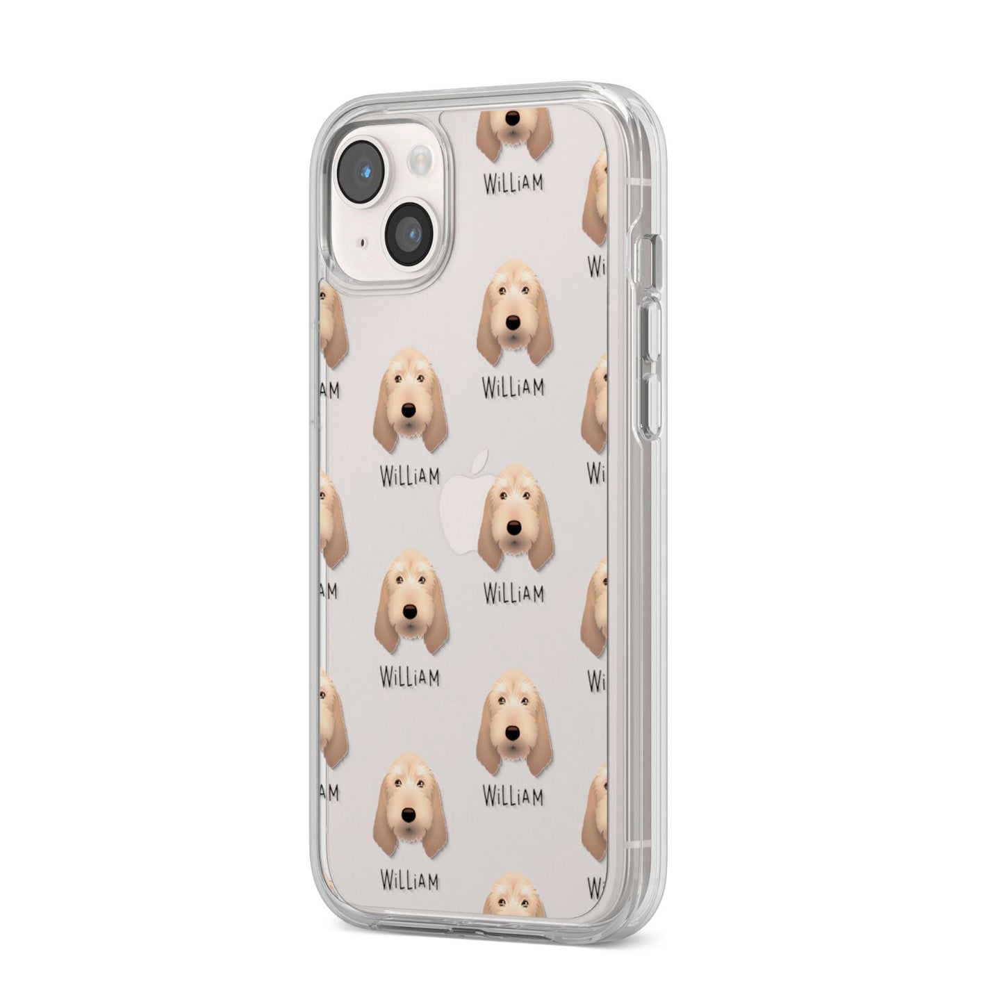 Basset Fauve De Bretagne Icon with Name iPhone 14 Plus Clear Tough Case Starlight Angled Image