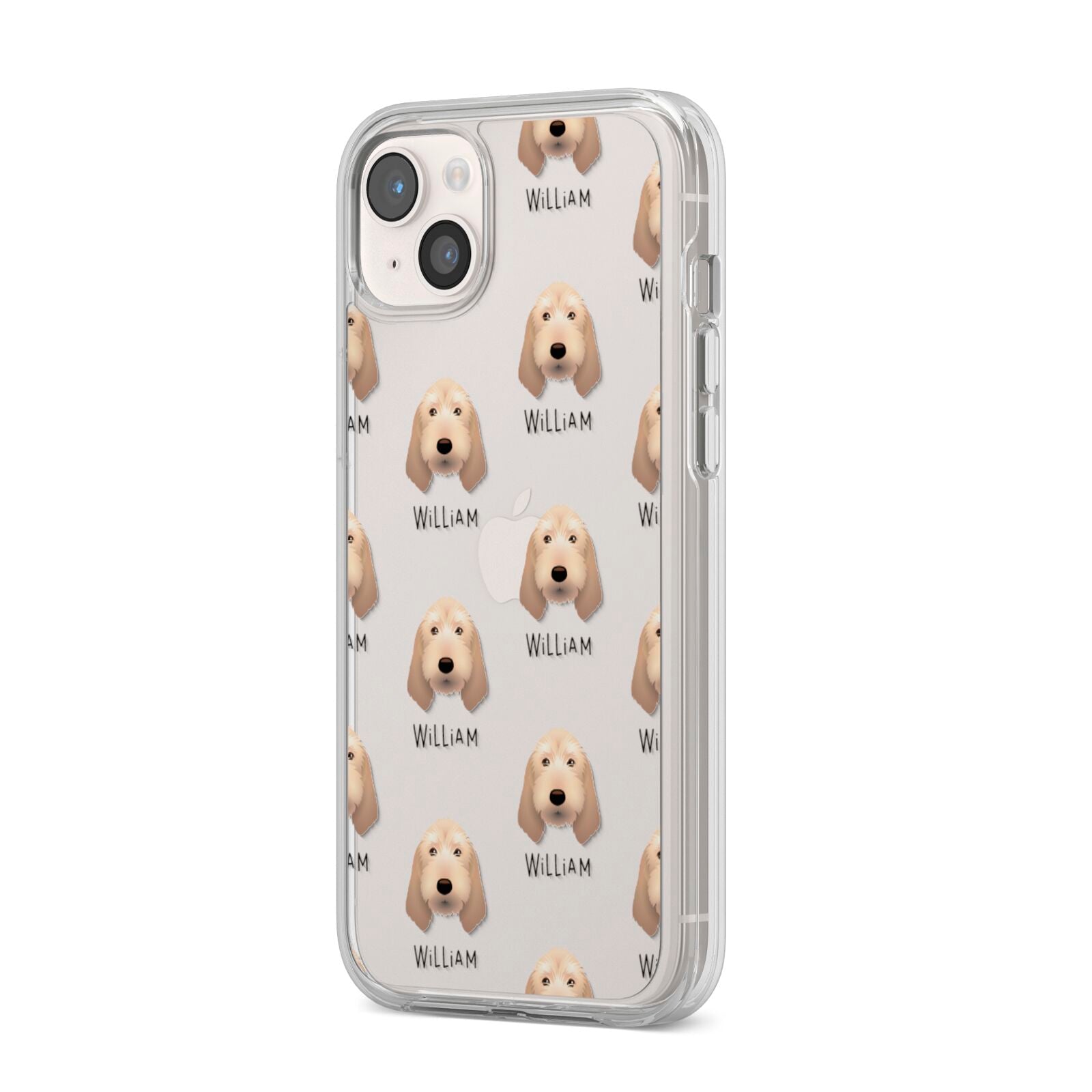 Basset Fauve De Bretagne Icon with Name iPhone 14 Plus Clear Tough Case Starlight Angled Image