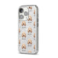 Basset Fauve De Bretagne Icon with Name iPhone 14 Pro Glitter Tough Case Silver Angled Image