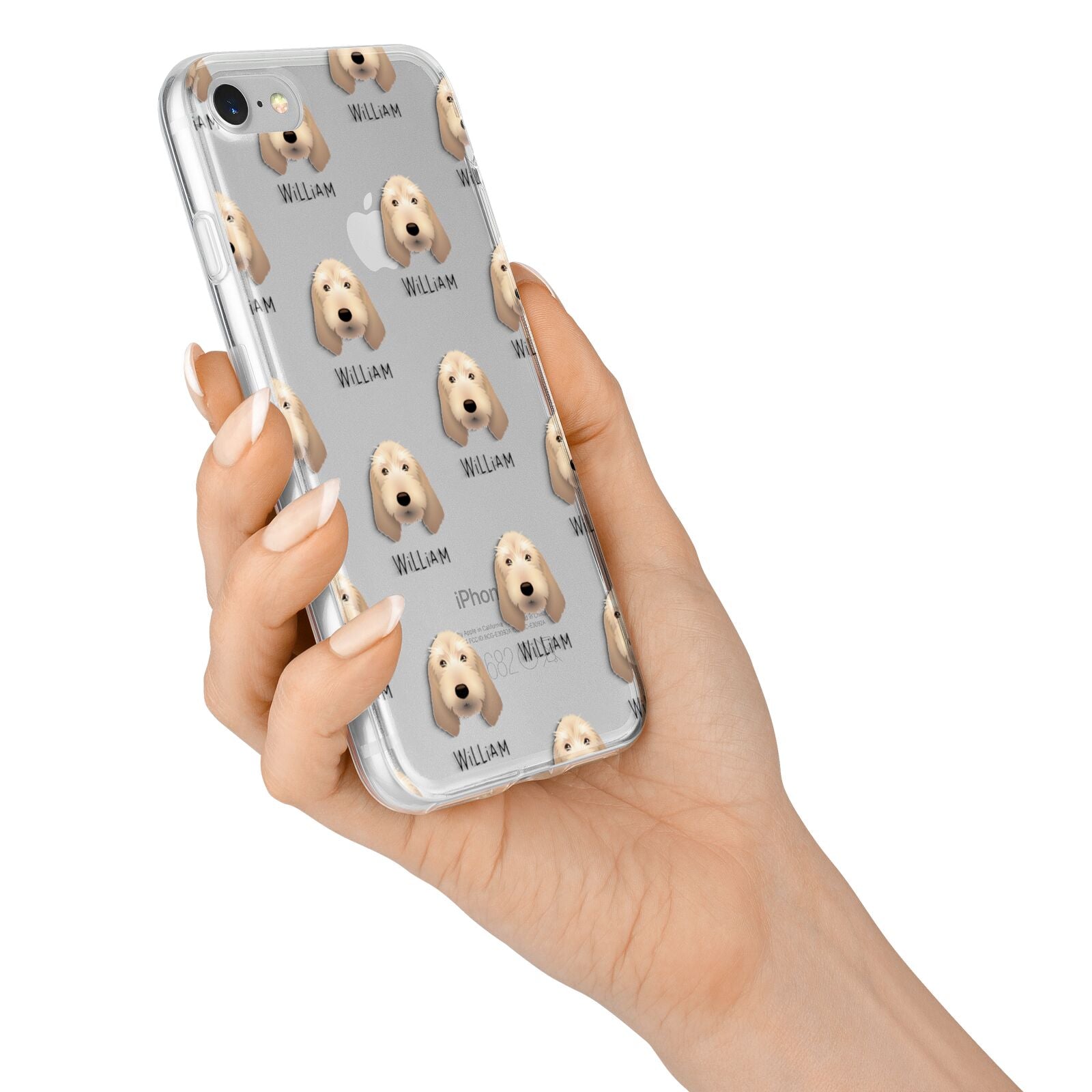 Basset Fauve De Bretagne Icon with Name iPhone 7 Bumper Case on Silver iPhone Alternative Image