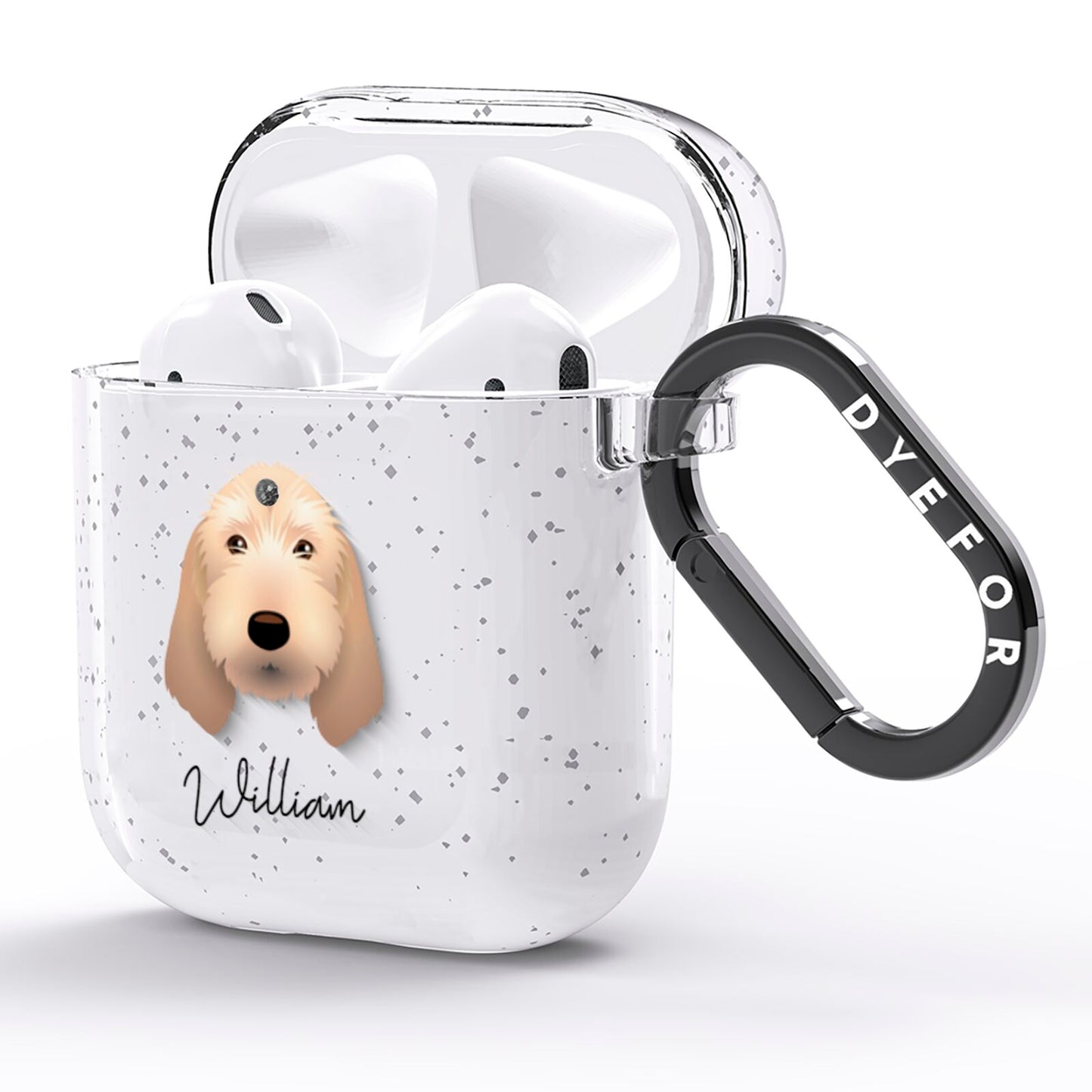 Basset Fauve De Bretagne Personalised AirPods Glitter Case Side Image