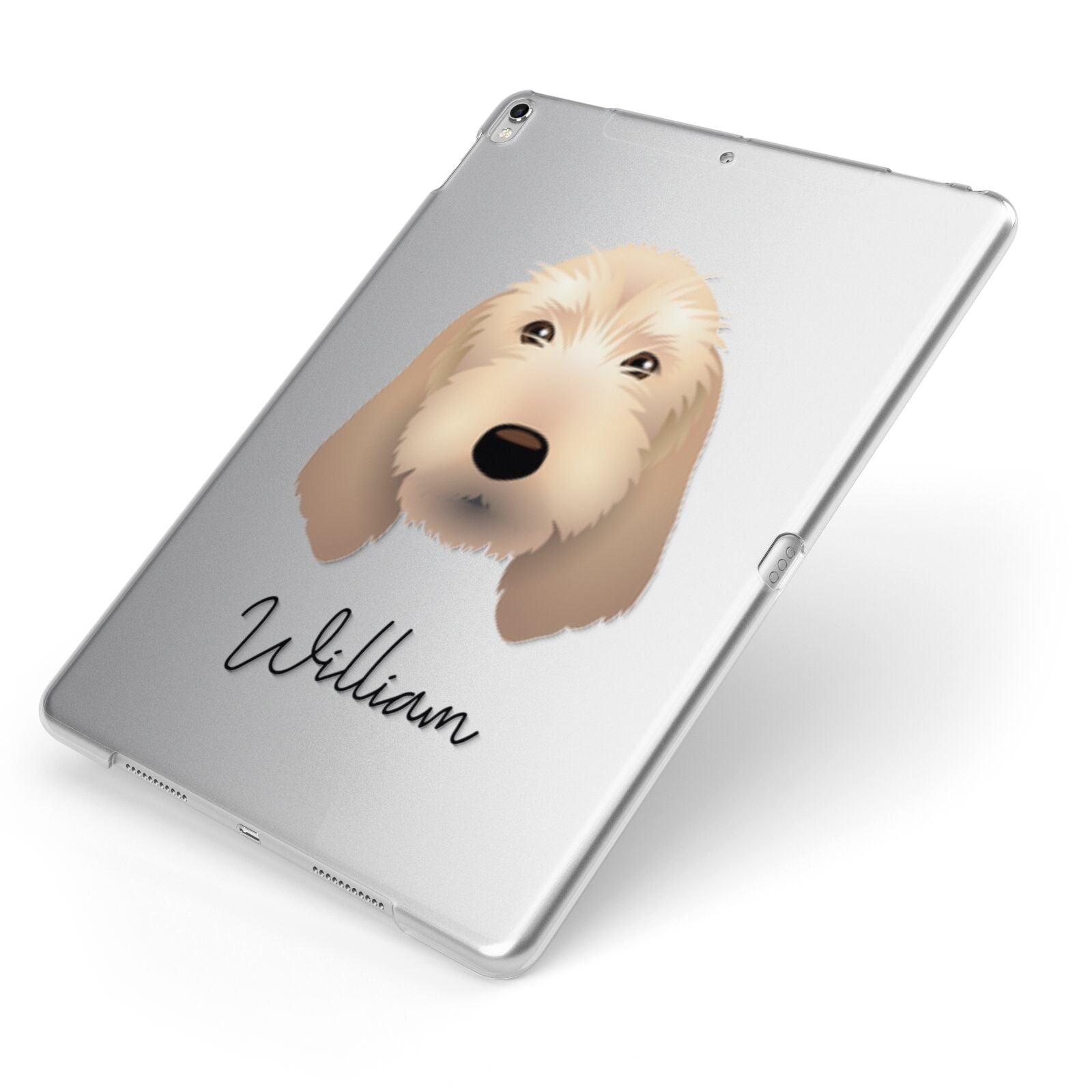 Basset Fauve De Bretagne Personalised Apple iPad Case on Silver iPad Side View