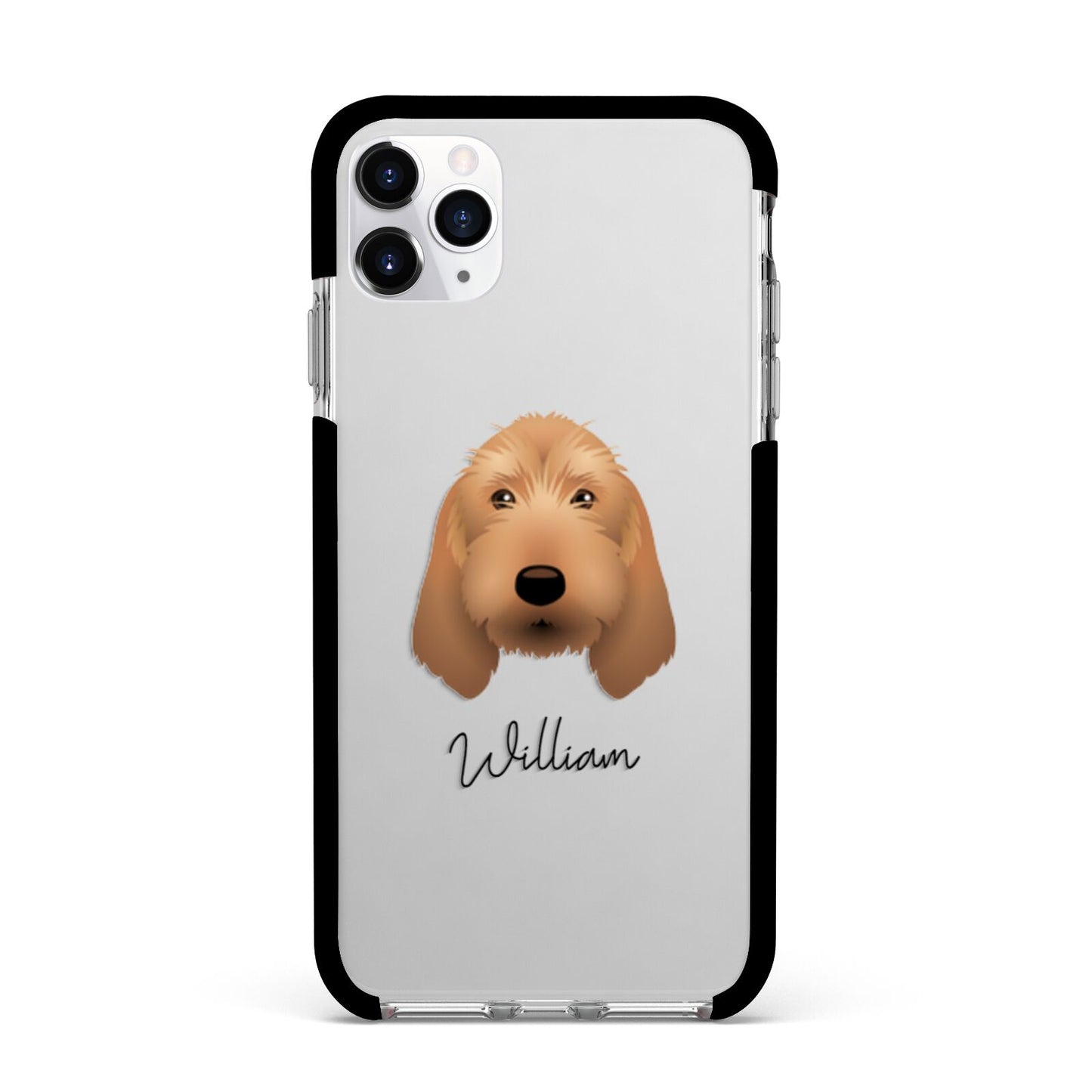 Basset Fauve De Bretagne Personalised Apple iPhone 11 Pro Max in Silver with Black Impact Case