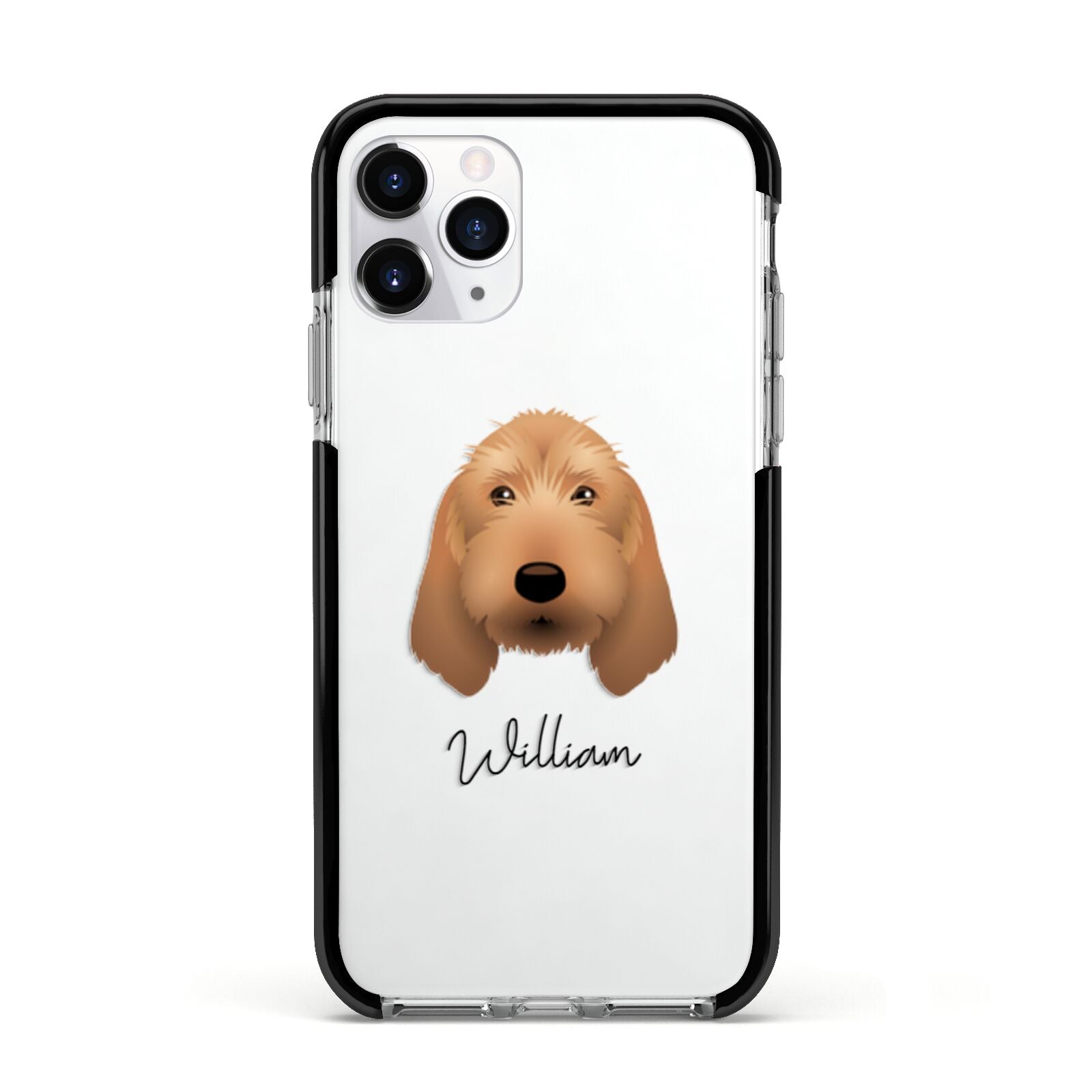 Basset Fauve De Bretagne Personalised Apple iPhone 11 Pro in Silver with Black Impact Case