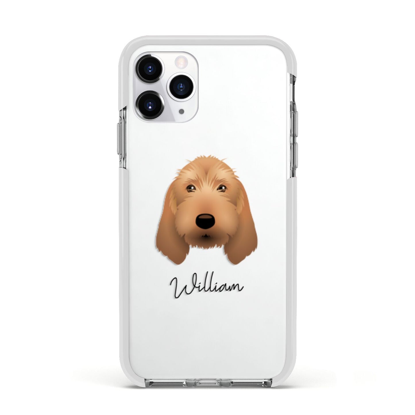 Basset Fauve De Bretagne Personalised Apple iPhone 11 Pro in Silver with White Impact Case