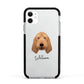 Basset Fauve De Bretagne Personalised Apple iPhone 11 in White with Black Impact Case