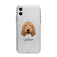 Basset Fauve De Bretagne Personalised Apple iPhone 11 in White with Bumper Case