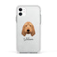 Basset Fauve De Bretagne Personalised Apple iPhone 11 in White with White Impact Case