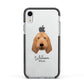 Basset Fauve De Bretagne Personalised Apple iPhone XR Impact Case Black Edge on Silver Phone