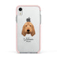 Basset Fauve De Bretagne Personalised Apple iPhone XR Impact Case Pink Edge on Silver Phone