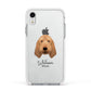 Basset Fauve De Bretagne Personalised Apple iPhone XR Impact Case White Edge on Silver Phone