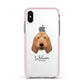 Basset Fauve De Bretagne Personalised Apple iPhone Xs Impact Case Pink Edge on Silver Phone