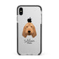 Basset Fauve De Bretagne Personalised Apple iPhone Xs Max Impact Case Black Edge on Silver Phone