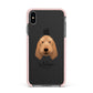 Basset Fauve De Bretagne Personalised Apple iPhone Xs Max Impact Case Pink Edge on Black Phone