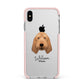 Basset Fauve De Bretagne Personalised Apple iPhone Xs Max Impact Case Pink Edge on Silver Phone
