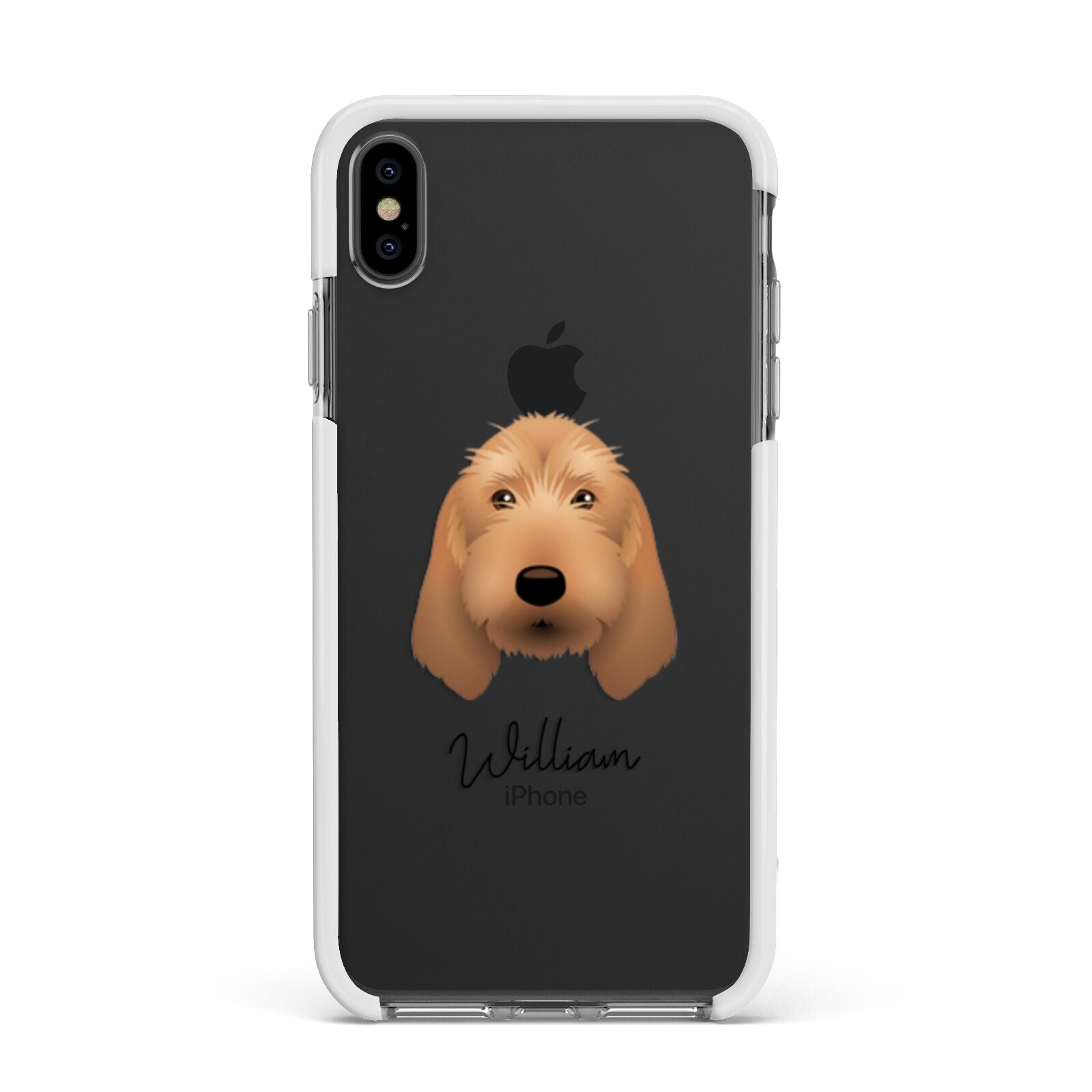 Basset Fauve De Bretagne Personalised Apple iPhone Xs Max Impact Case White Edge on Black Phone