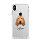 Basset Fauve De Bretagne Personalised Apple iPhone Xs Max Impact Case White Edge on Silver Phone